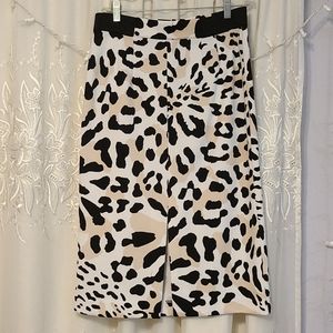 Leopard print pencil skirt